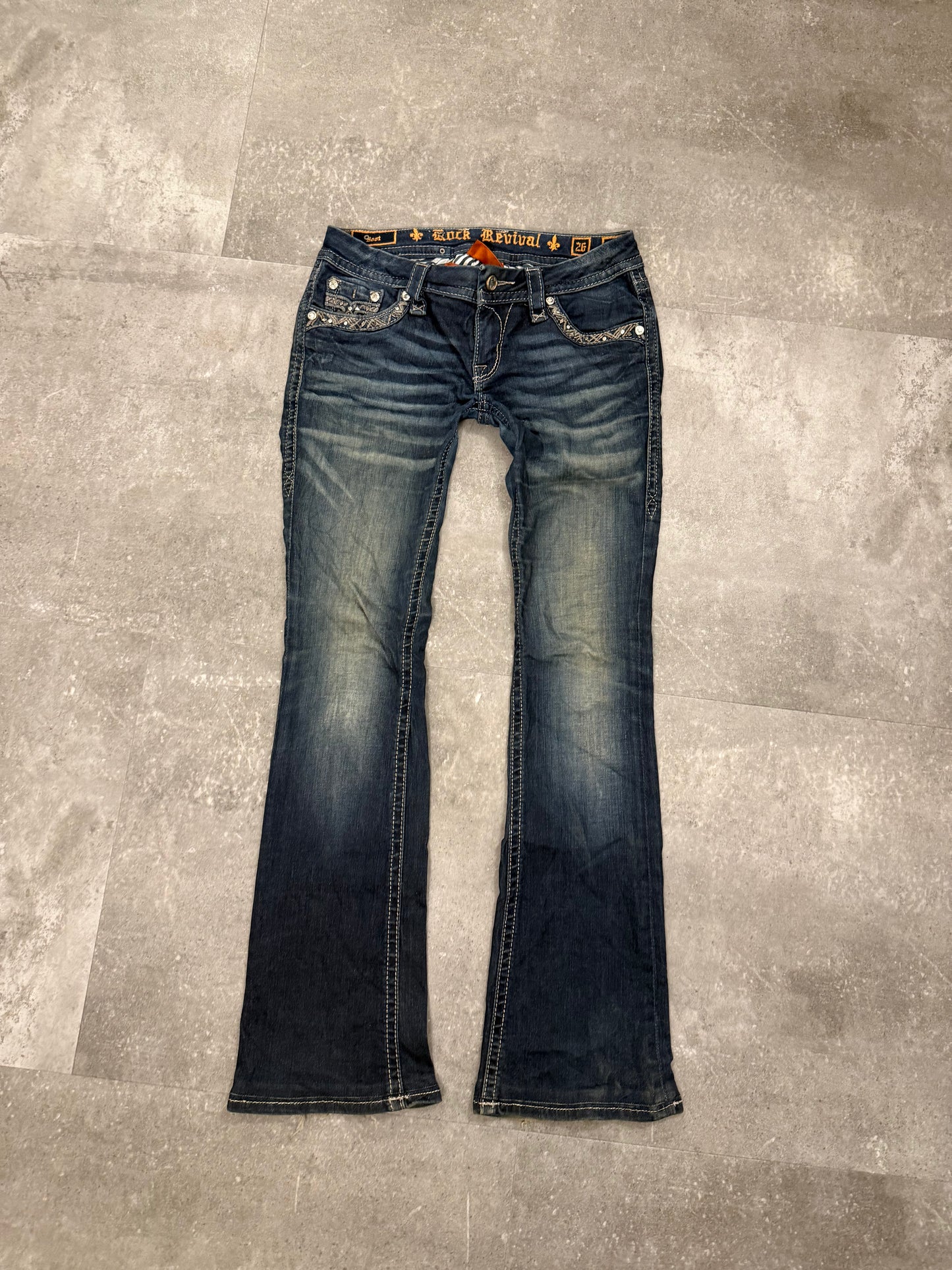Rock Revival Jeans Flared Blau