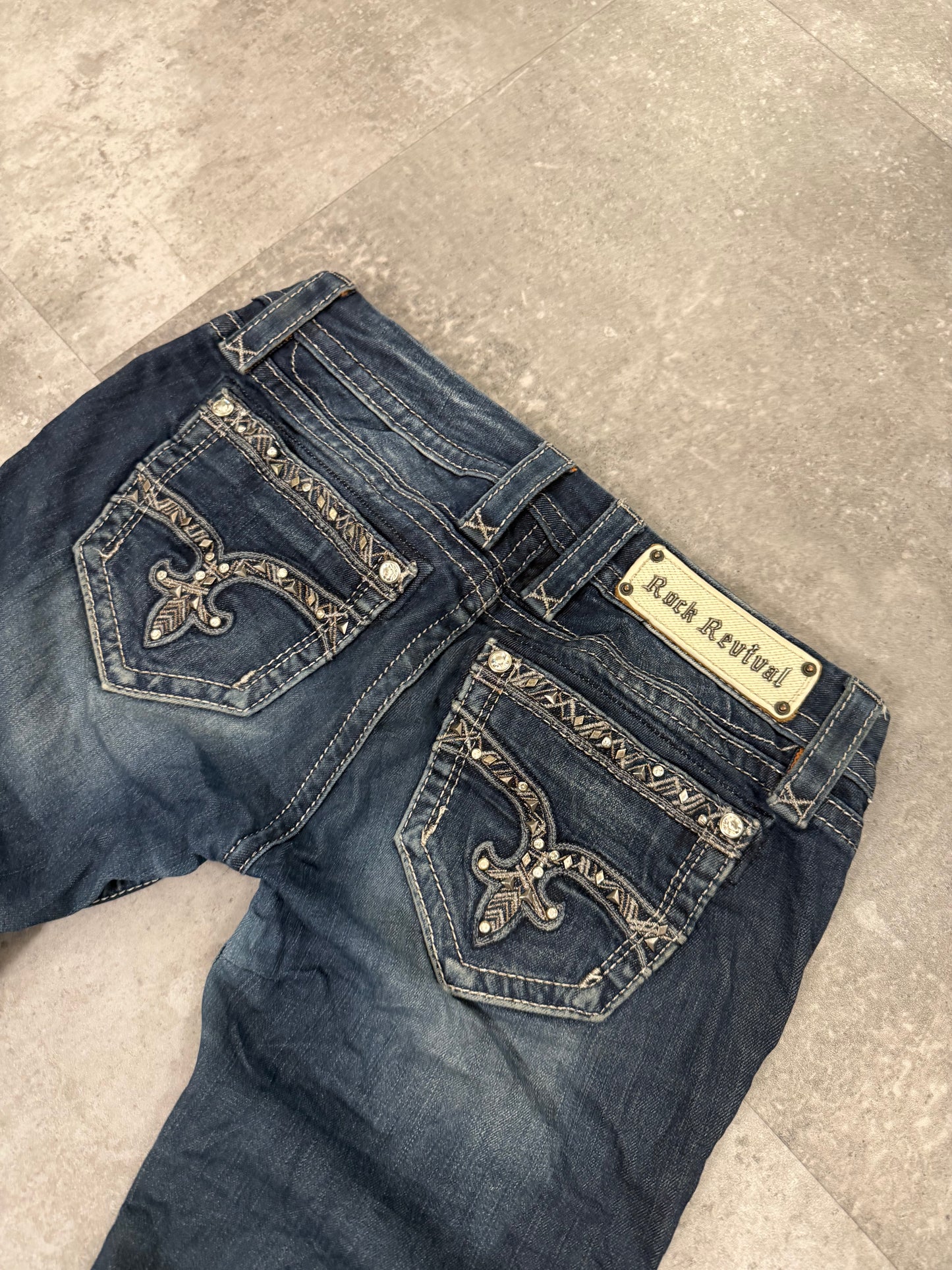 Rock Revival Jeans Flared Blau