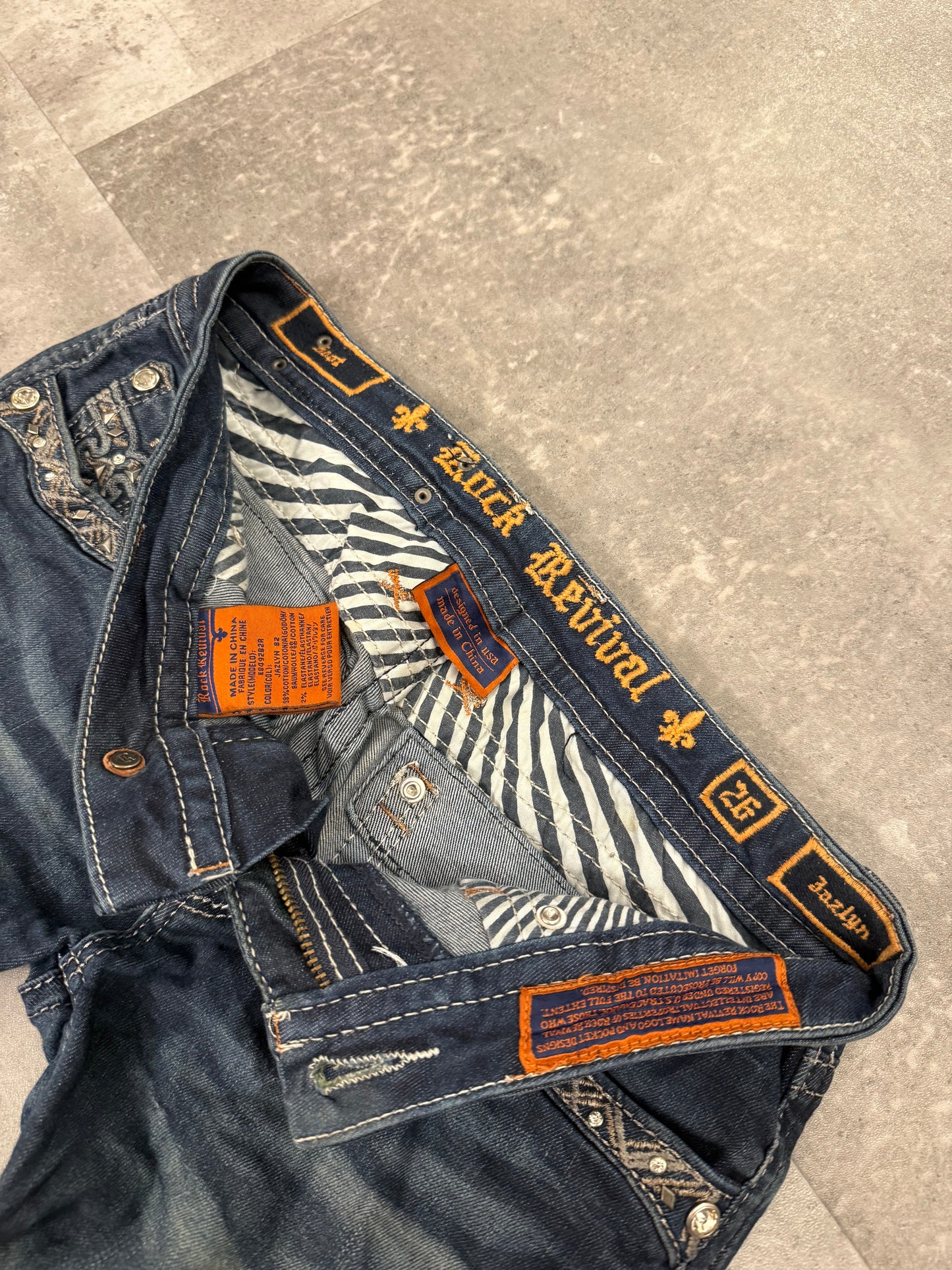 Rock Revival Jeans Flared Blau