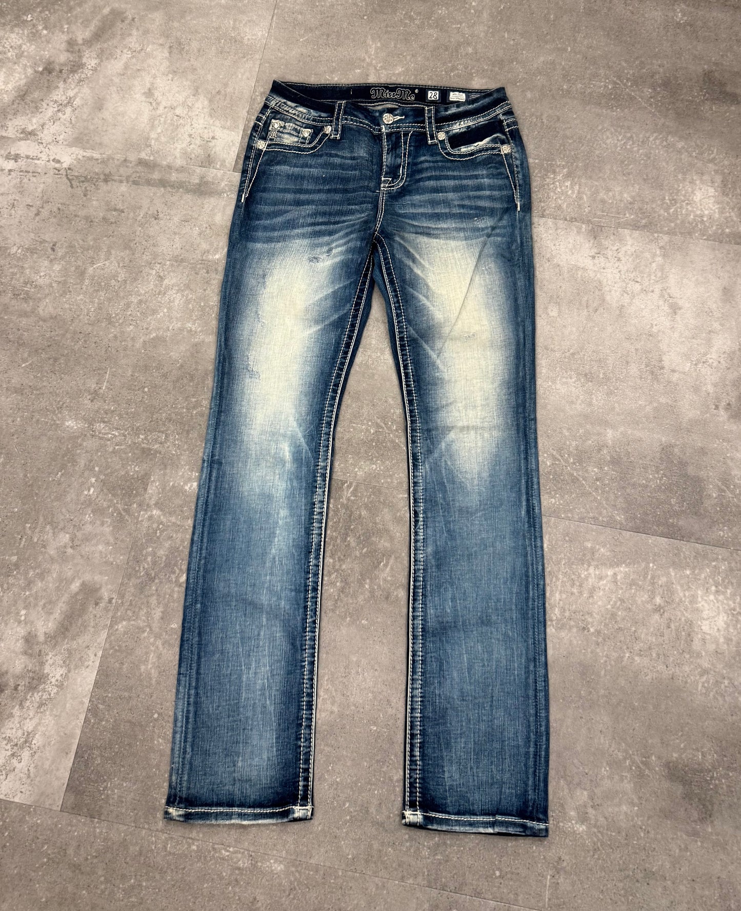 Miss Me Jeans Straight Blau
