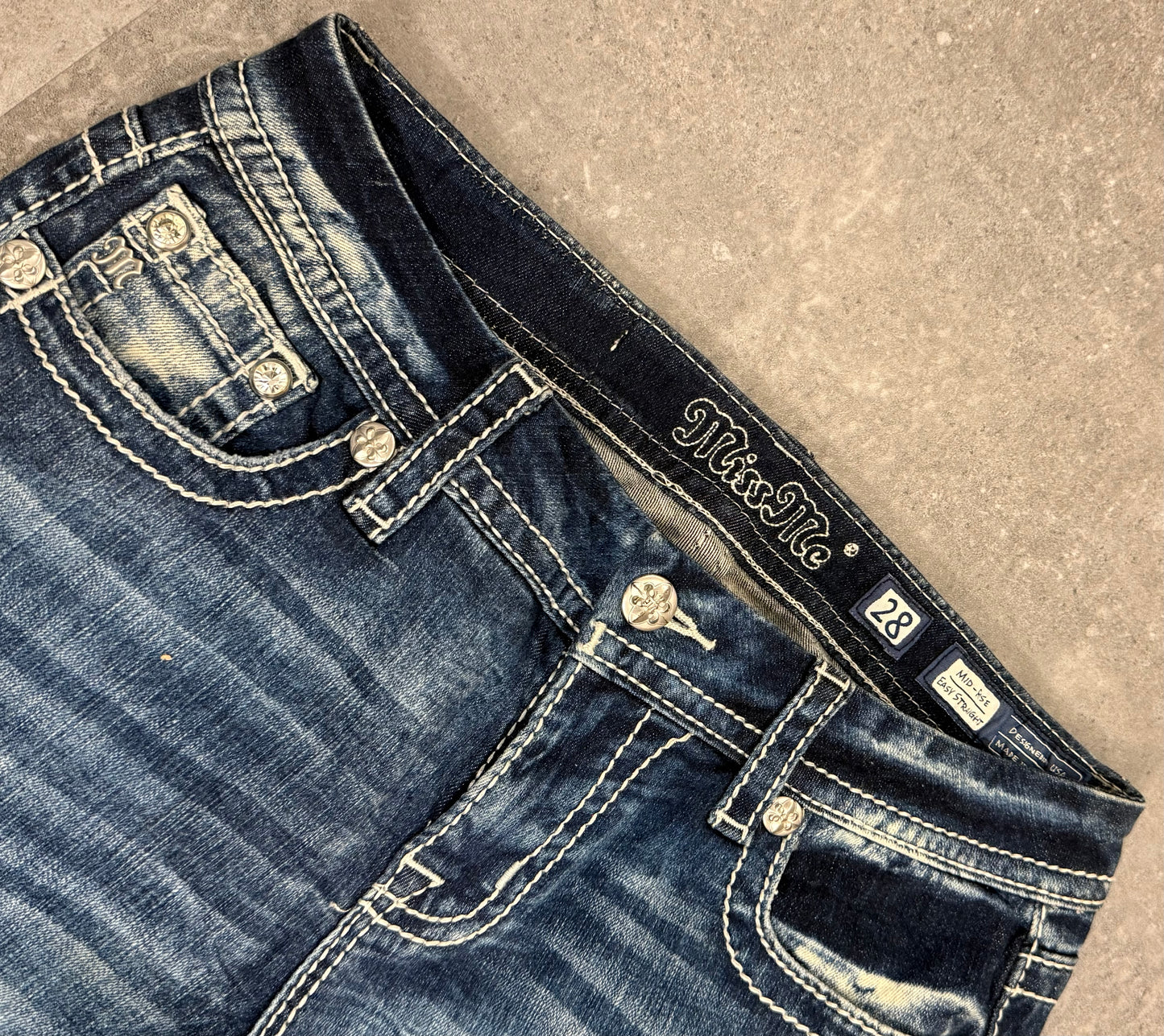 Miss Me Jeans Straight Blau