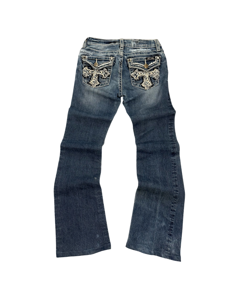 Miss Me Jeans Flared Blau