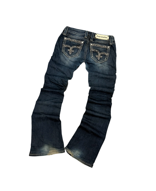 Rock Revival Jeans Flared Blau